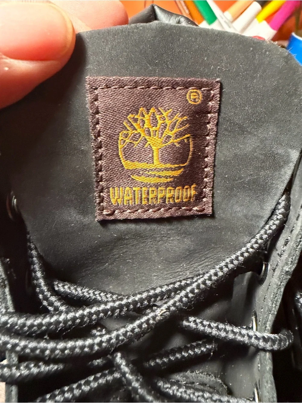 Youth  Black Work Boots - Classic Lace-Up Design. Size 3 Timberland